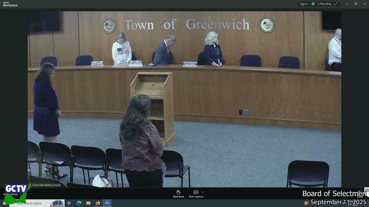 Board Of Selectmen September 11 2025 Greenwich Community Television